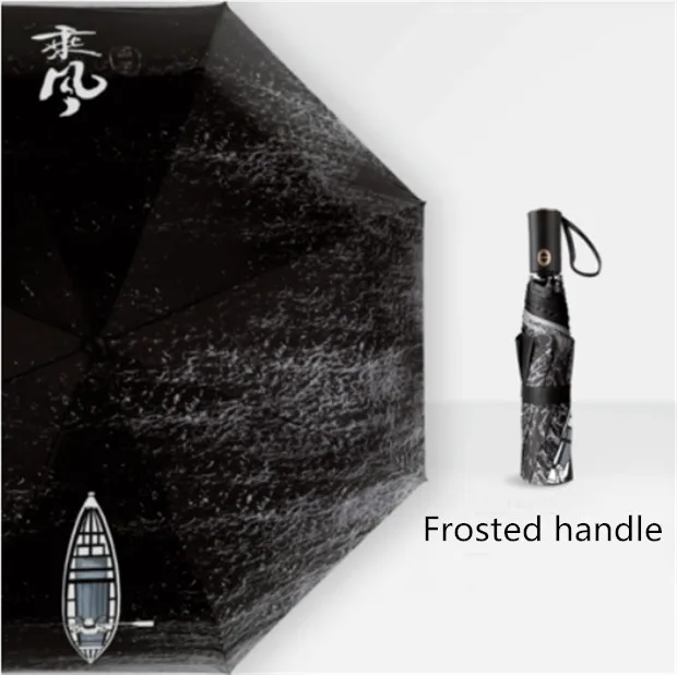 Frosted handle Езда ветер ломающиеся волны Зонт дождевик солнцезащитный полностью автоматический шик Сверхлегкий зонтик сильный Paraguas Guarda Chuva - Цвет: Frosted handle