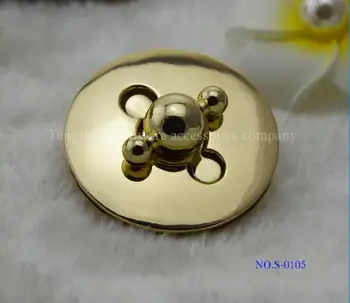 

Free shipping Bag with Parts & Accessories (50 PCS/lot) golden handbag high-grade alloy round the twist lock decorative lock