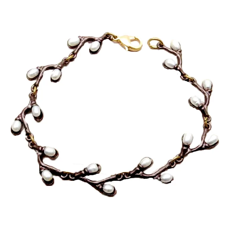 CSxjd натуральный жемчуг Слива браслет с деревом ветви винтажный женский браслет
