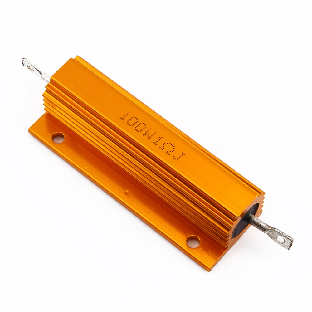 

2pcs/set 1R 1 Ohm 100W Watt Wirewound Aluminum Power Metal Shell Case Resistance Resistor