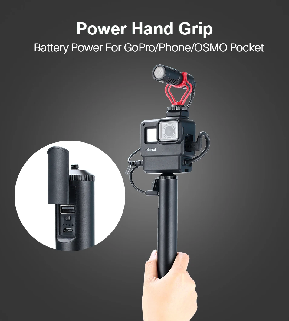 

Handheld Battery Bank Power Pack Charge Extension Handgrip for DJI Osmo Pocket GoPro Hero 7 6 5 DJI Osmo Action Insta360