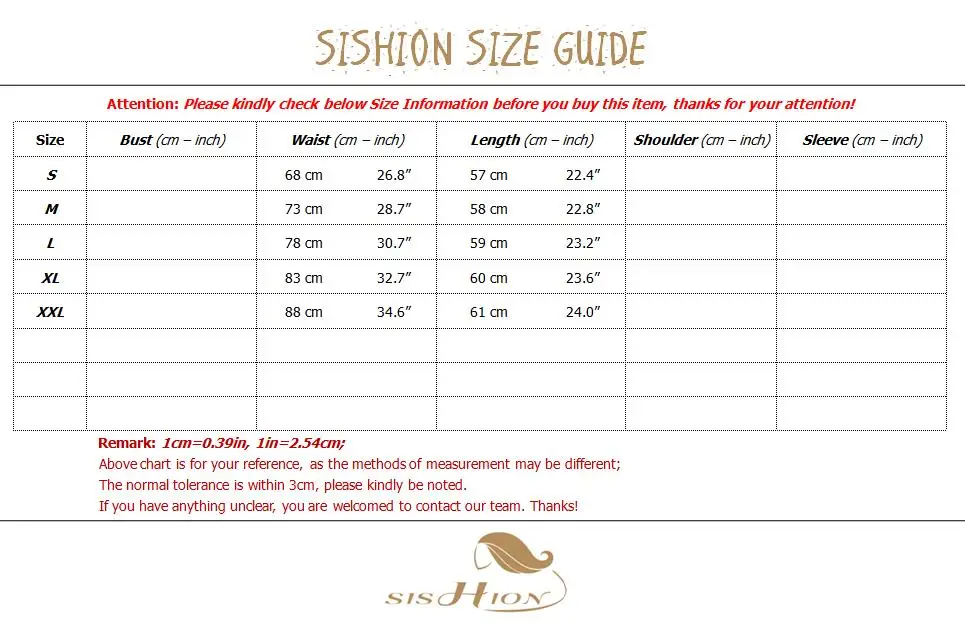 SVD0589 SIZE INFOR.