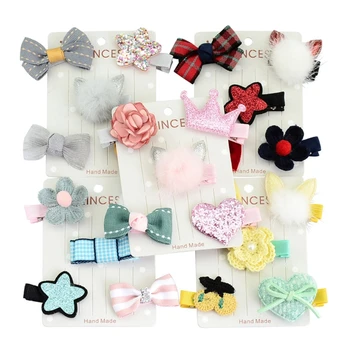 

2020 New 5Pcs/set Baby Kids Girls Hair Clip Bow Bow Flower Mini Barrettes Hairpin Infant