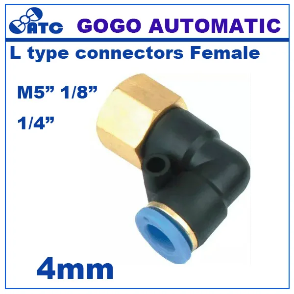 GOGO L Тип 4mmelbow пневматический соединитель для шланга 90 градусов PLF M5 01 02 нейлоновый