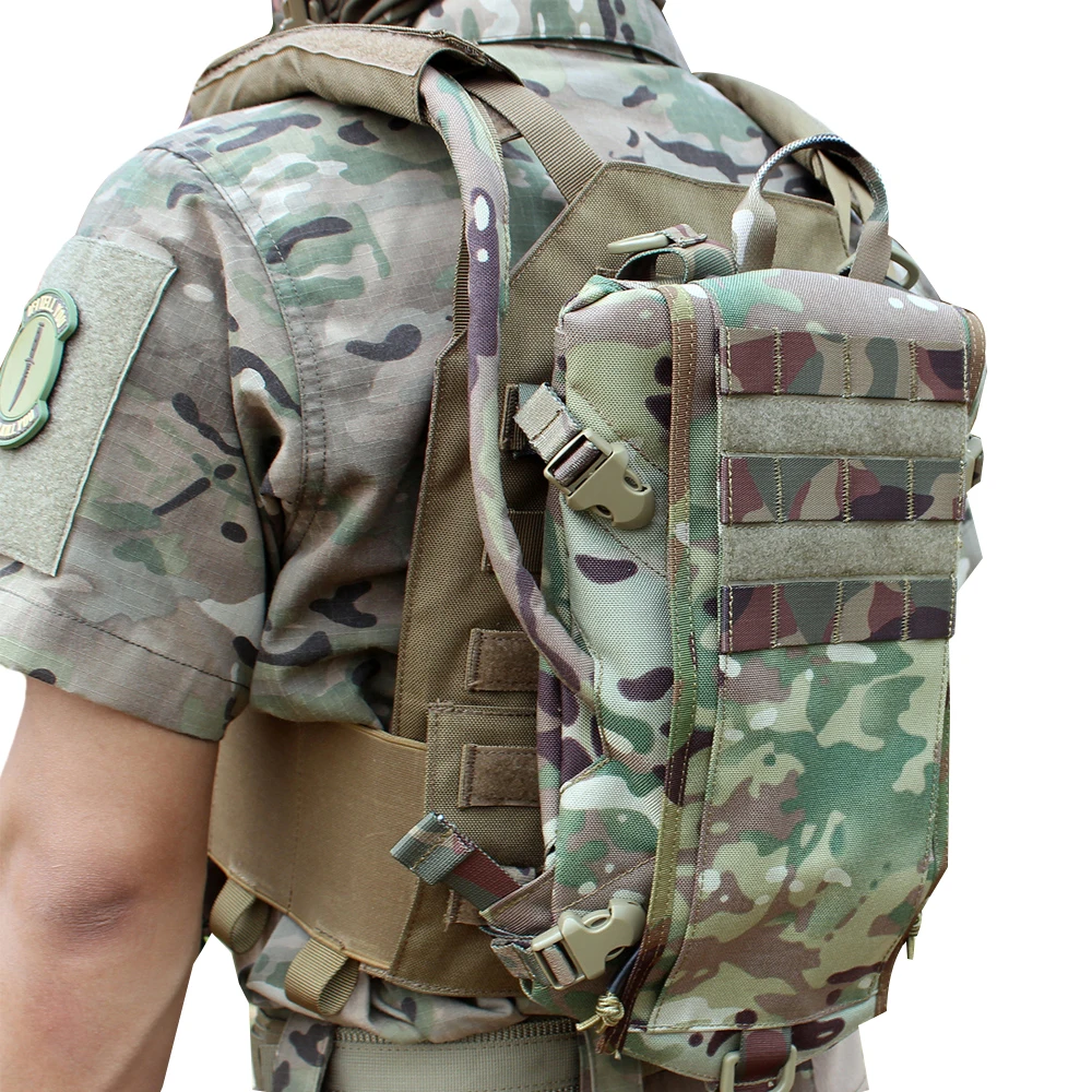 Military Tactical 2L Hydration Bladder Carrier Backpack for Hiking Camping Hunting Airsoft game ...