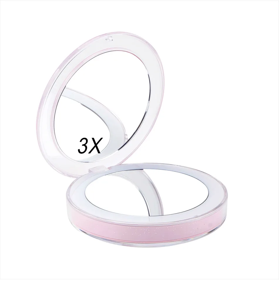 Светодиодный мини-зеркало для макияжа с 11 лампами 1X 3X увеличительное стекло для женщин компактные карманные зеркала для косметики портативный кабель Micro USB