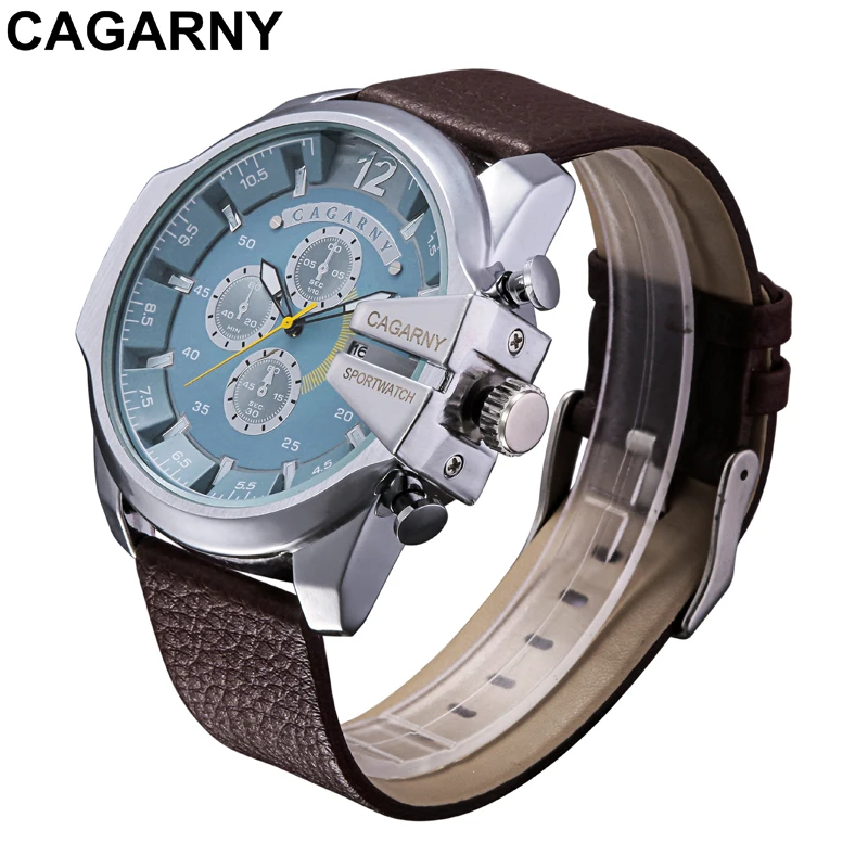 Prix pour Marque de luxe Cagarny Mens Quartz Montres Hommes Militaire Montre-Bracelet En Cuir Bracelet Montre Date Horloge Homme Relojes Hombre D6839 Nouveau Prix pour Marque de luxe Cagarny Mens Quartz Montres Hommes Militaire Montre-Bracelet En Cuir Bracelet Montre Date Horloge Homme Relojes Hombre D6839 Nouveau