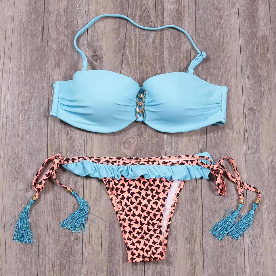 

Sexy Bikini Push Up Brazilian Style Swimwear Women Swimsuit 2019 New Arrival Retro Beachwear Bathing Bikinis Swimwear Biquini