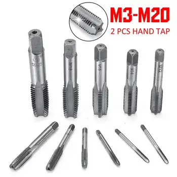 

2x M3 M4 M5 M6 M8 M10 M12 M14 M16 M18 M20 HSS Metric Hand Tap Drill Set Plug and Bottoming Hand Tap Tools