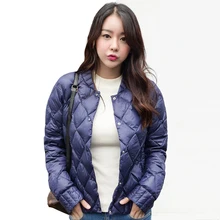 Женские белые пуховик ультра-легкие большие размеры пуховая куртка верхняя одежда теплая куртка однобортный короткий пуховик в спортивном стиле из outerwearQH1012