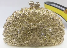 Freies verschiffen!! A15-72, gold farbe mode top kristallsteinen ring handtaschen für damen nette parteibeutel