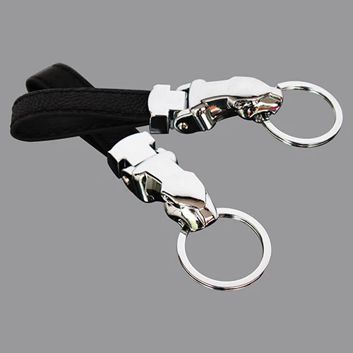 

New Men's Women's Creative Leather Alloy Leopard Head Pocket Keychain Keyring Store 47
