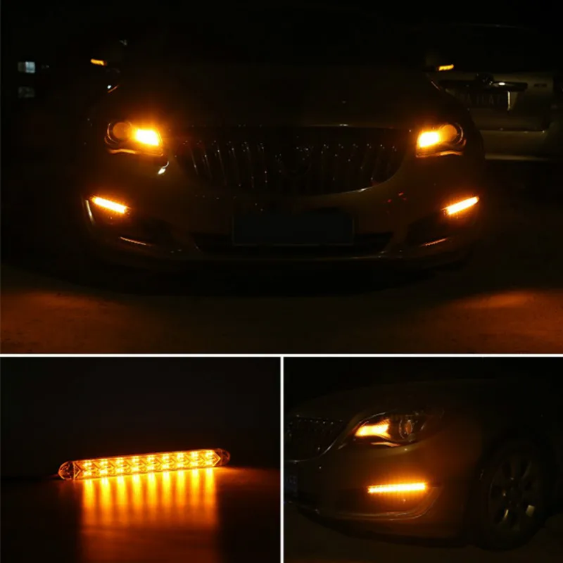 

JURUS Waterproof Plastic 12V LED Daytime Running Lights Fog Lights For Car Models DRL Day Light Universal Turn Signal Light