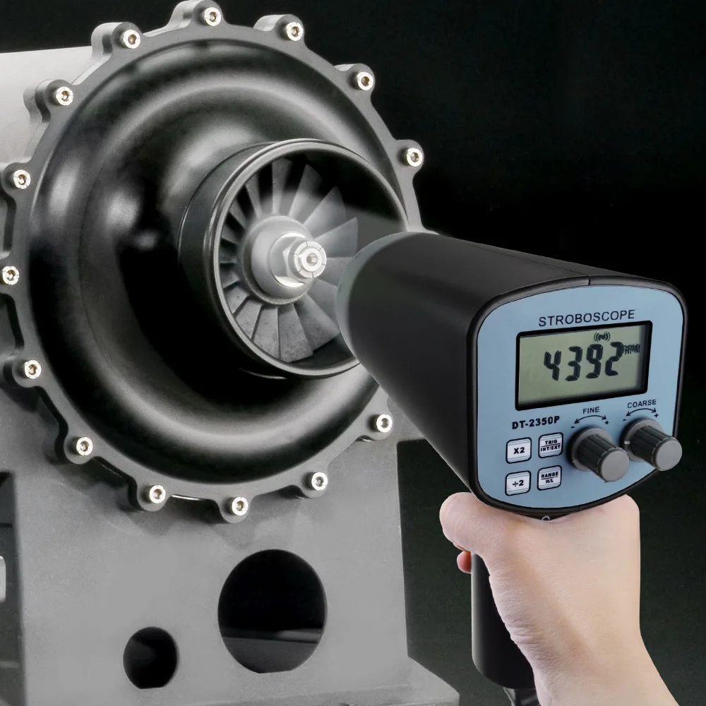 Handheld Stroboscope with 50~12,000 Flashes per Minute FPM 110V Rotational Speed Measure Digital 10mm 0.4 LCD Display