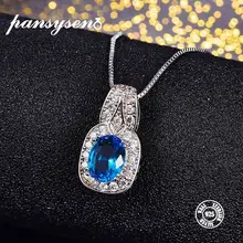 PANSYSEN 7x10 мм из природного топаза ожерелье с подвеской в виде арахиса 925 пробы Серебряное кольцо ювелирные украшения Модные рождественские подарки оптом