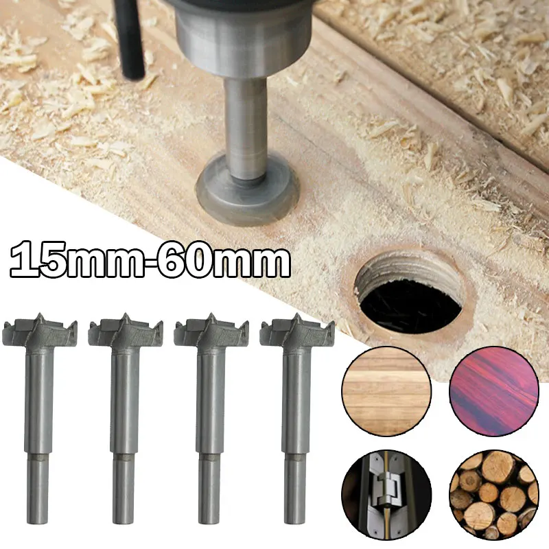 

Strong Durable 15mm-60mm Forstner Carbon Steel Boring Drill Woodworking Self-centering Hole Saw Carbide Wood Cutting Tools Sets