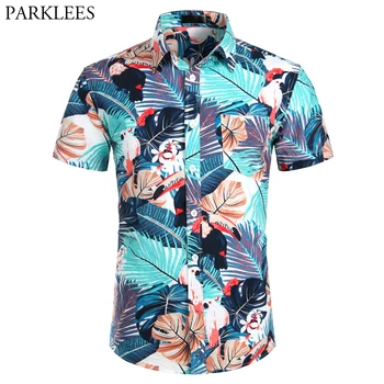 

Palm Tree Hawaii Shirt Men Summer Short Sleeve Mens Beach Hawaiian Shirts Casual Holiday Party Chemise Homme Camisa Masculina