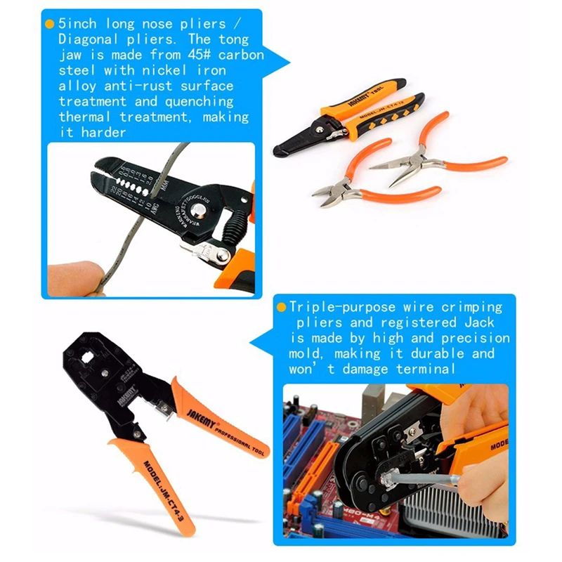 17 in 1 Hand Tool Set Electronic Maintenance Repair Tools Kit Electric Soldering Iron Kit Pliers Tweezers Digital Multimeter Set