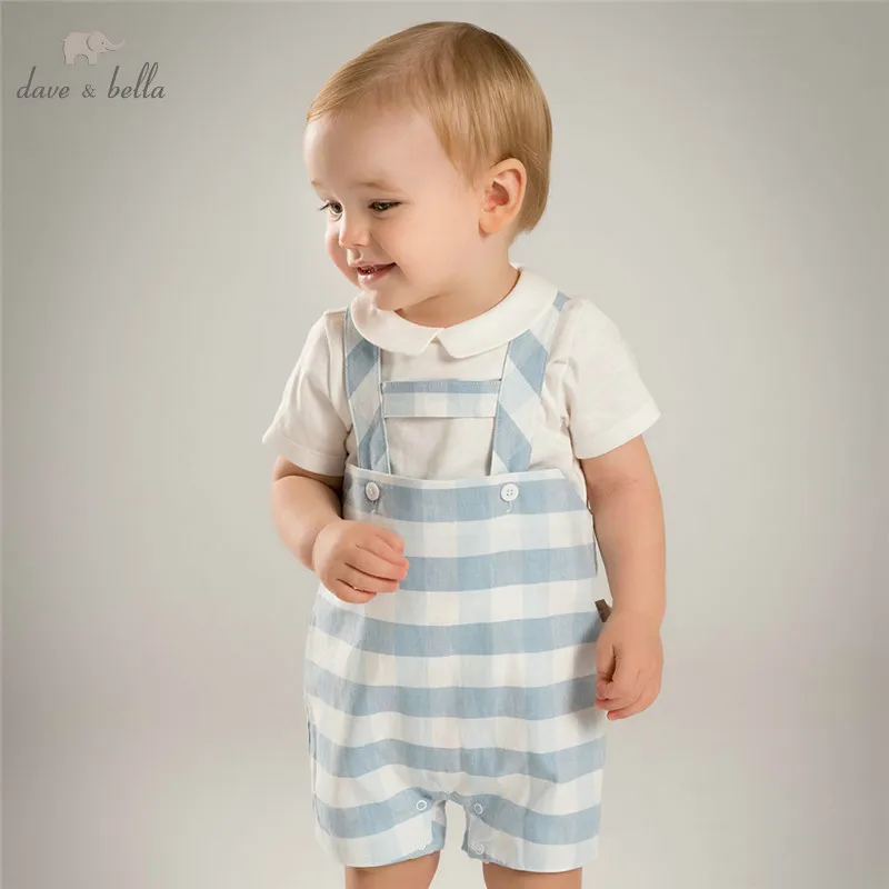 

DB4845 dave bella summer baby boys clothing set white t shirt blue romper sets child sets infant clothes kids sets baby costumes