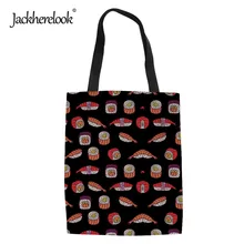 Jackhereook 3D яркие суши принты Многоразовые Экологичные сумки для девочек-подростков Большая складная сумка для похода в магазин женские сумки для хранения
