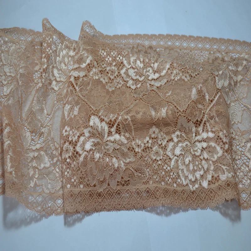 

21cm2yds/lot complexion calico Hair Decoration Elastic Stretch Lace Trim wedding dress skirt lace trim 1722601