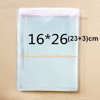 

400 X Assorted Thickness Clear Opp Self Adhesive Bags for Notebook & Maganzine Children Colthes Packing Bag