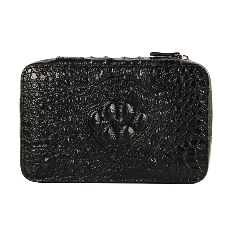 Цигаризм крокодил стиль натуральная кожа сигары Дорожный Чехол Humidor (Black