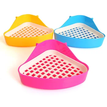 

Pet Cat Rabbit Pee Toilet Small Animal Hamster Pig Litter Tray Corner Pet Litter Training Tray Pet farm animals