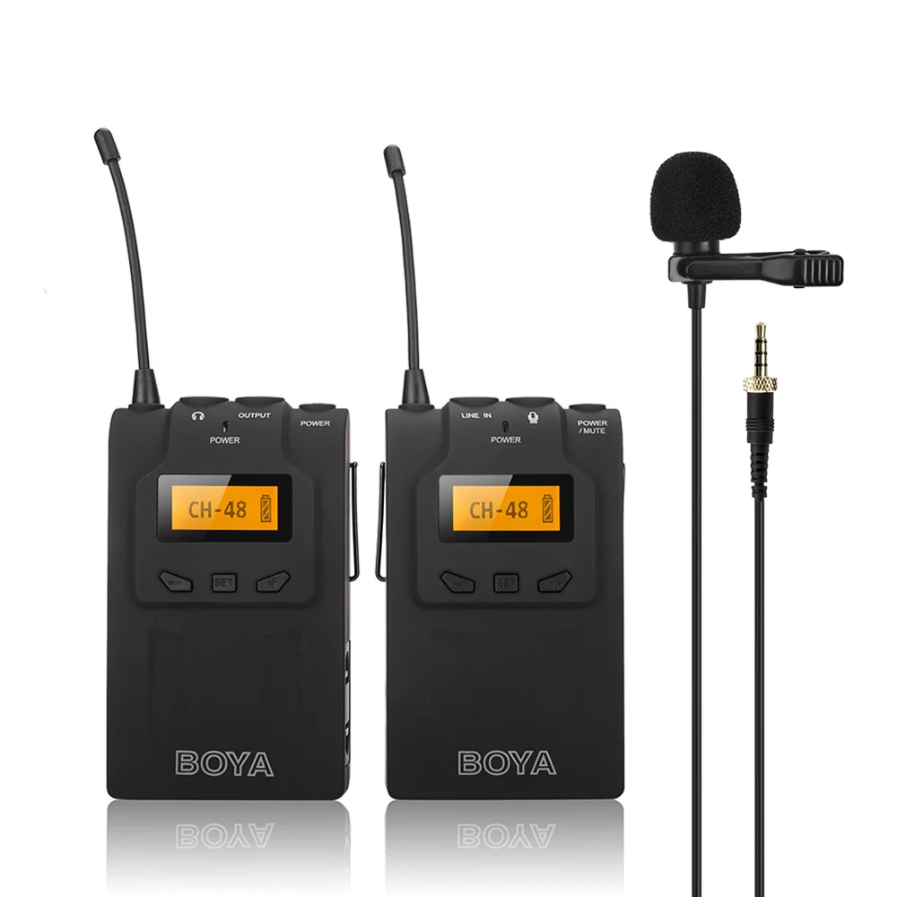 BOYA BY-WM6 UHF Wireless Microphone System Omni-directional Lavalier Microphone for ENG EFP DV DSLR