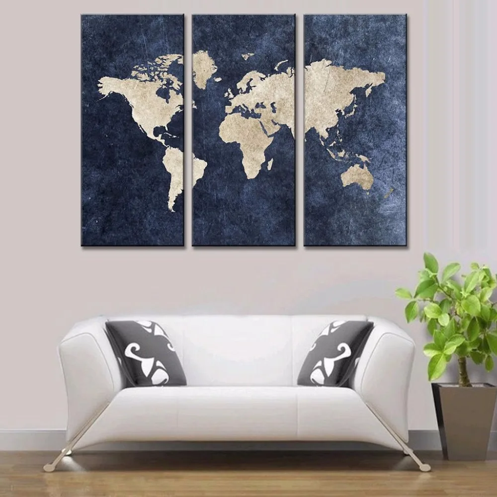 Navy Blue World Map-1