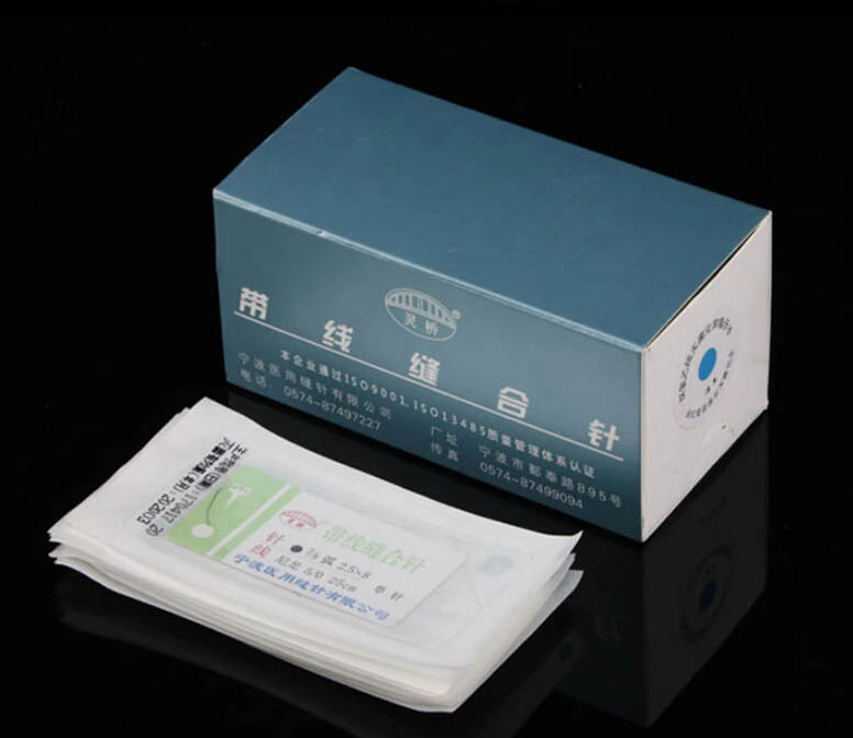 Makeup tools/accessories Suture needle microsurgery nylon monofilament wire round head needle double needles 10pc/set