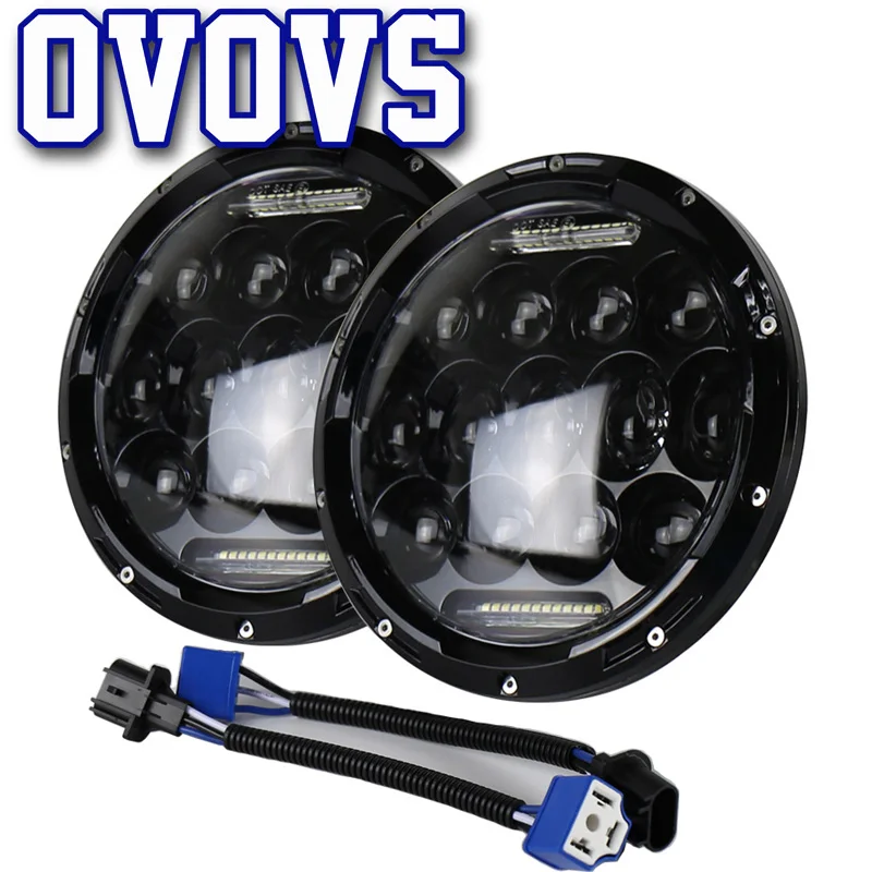 7inch Round 75W Auto Part Car Led Headlights Driving Lights with DRL