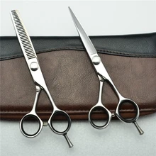 2 шт. 5,5 ''16 см индивидуальный логотип Япония 440C профессиональные человеческие волосы Парикмахерские ножницы резка ножницы+ истончение C1021