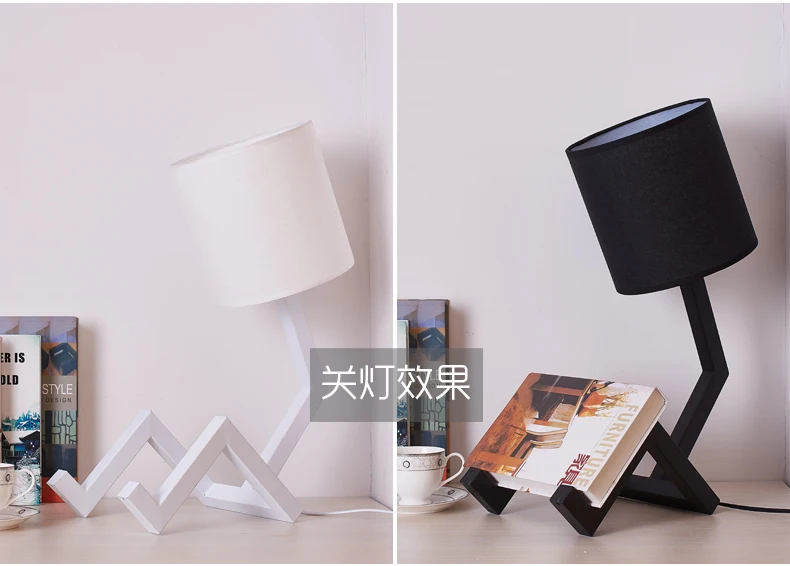 Lâmpada de Mesa Led para o Quarto Luz da Noite Moderna Sala Estar Schoolchildren Preto Branco Lâmpadas Design Cabeceira Mesa Luminária 19 led table desk lamp