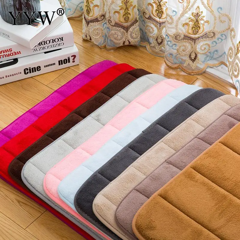 Впитывающий Коврик Коврики для ванной пушистые коврики лохматый пенный ванный коврик памяти Кухня Дверь напольный коврик ковер для нескользящий, для туалета Tapetes