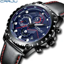Новая Мода Спортивные кварцевые мужские часы CRRJU Relogio Masculino часы мужские s лучший бренд класса люкс военные кожаные водонепроницаемые часы для мужчин