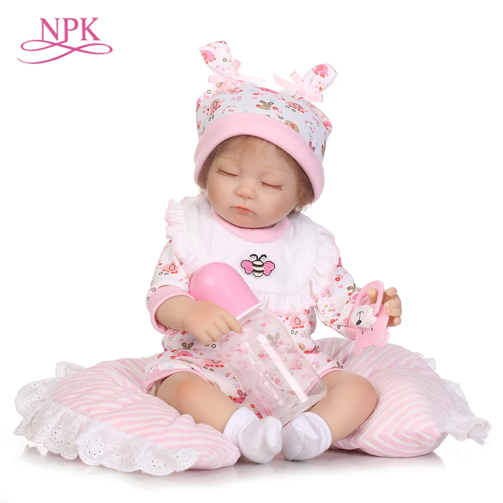 

NPK Reborn Baby Dolls Lifelike Newborn Artist Handmade 16.5" Sleeping Girl Doll Birthday / Christmas Gifts