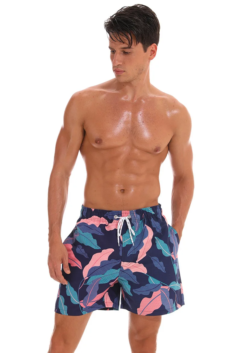 board shorts men fashion flamingo animal flowers print beach shorts quick dry swimwear bermuda masculino casual shorts men M-3XL