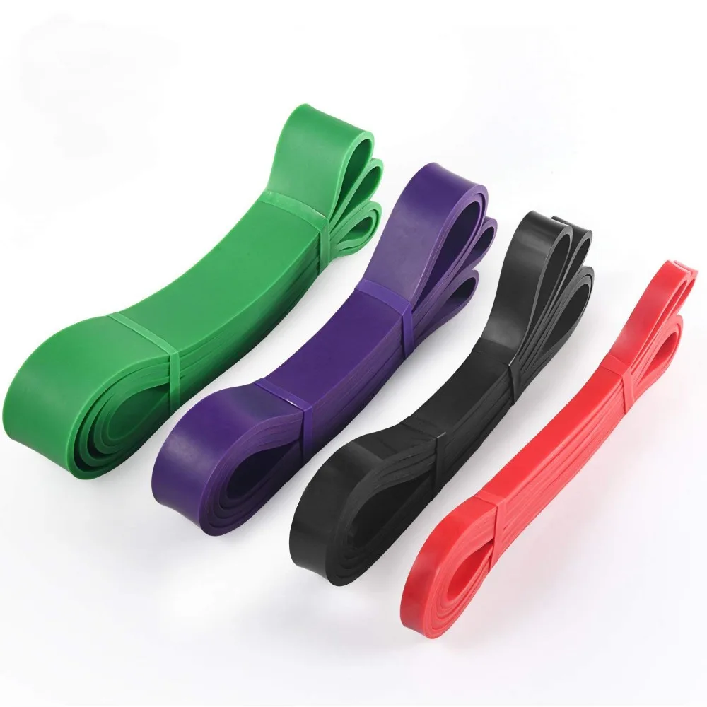 

Set of 4 Pull Up Bands Natural latex 41" Strength Resistance Bands Loop Fitness Power Lifting Strengthen Muscles Rubber