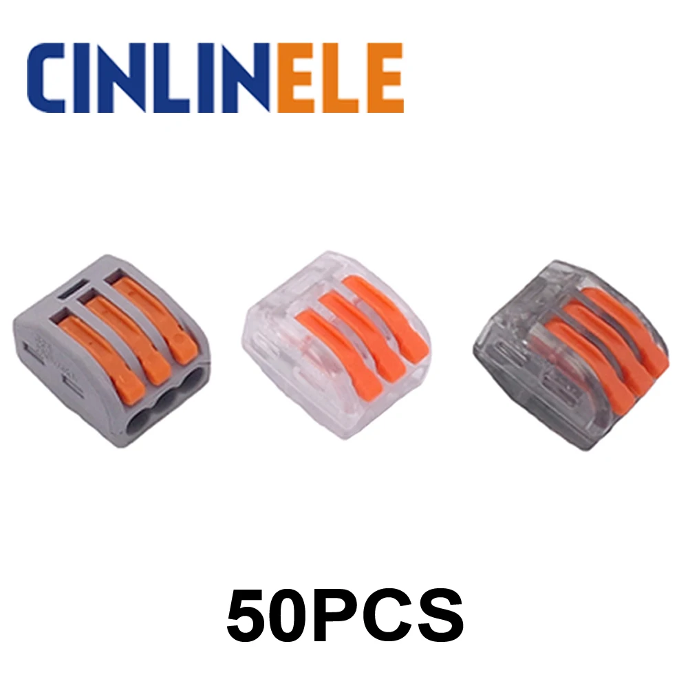

50PCS WAGO mini fast Wire Connector 222-413(PCT213) Universal Compact Wiring Connector 3 pin Conductor Terminal Block