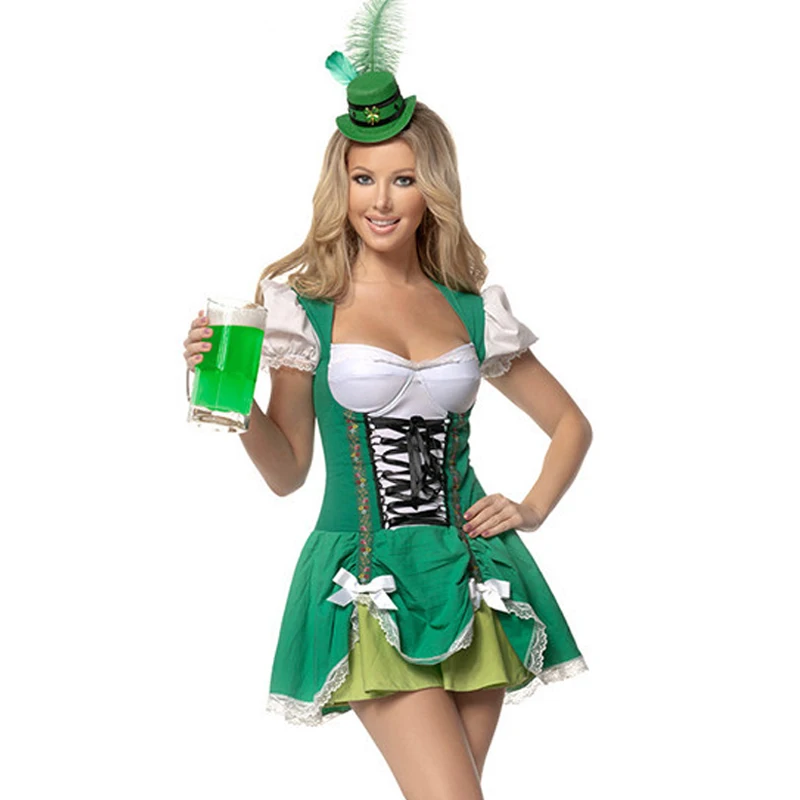 2017 limited carnival costume disfraces oktoberfest promotional clothing cafe waiter serving maid outfit luck of the - Irish Dancer Halloween Costume 2017 limited carnival costume disfraces oktoberfest promotional clothing cafe waiter serving maid outfit luck of the - Irish Dancer Halloween Costume