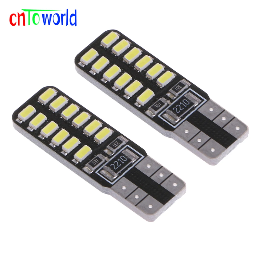100pcs T10 Canbus Led light 3014 W5W 194 T10 24 SMDled Bulb No Obc Error Free Wedge Door Side Instrument Bulb Lamp (1)