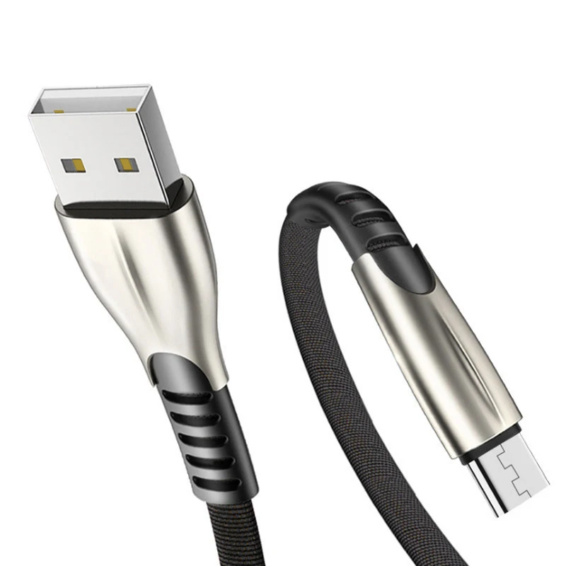 USB кабель из цинкового сплава для iPhone XS X 8 7 6 type-C, зарядный кабель для samsung, htc, huawei, телефонов Android, кабели для зарядки 1 м, 1,5 м, 2 м