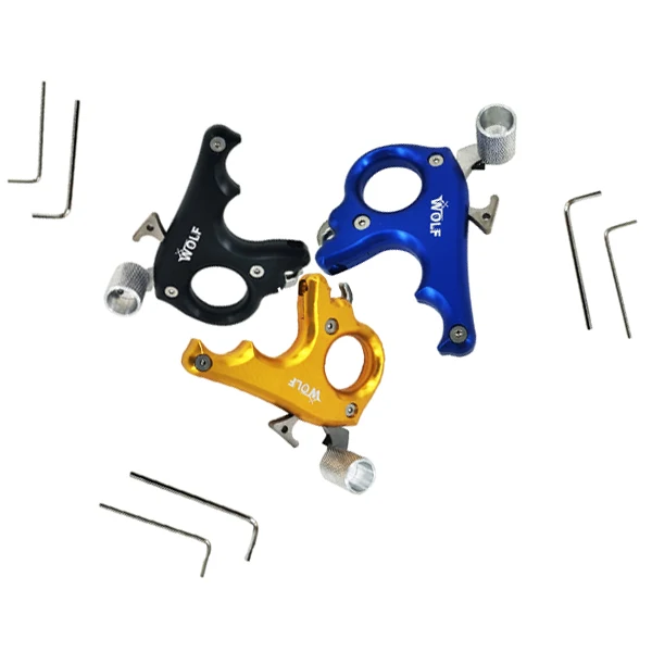 

Free Shipping, War Wolf 3 Fingers Stainless Steel Archery Caliper Release For Compound Bow Archery Arrows Hunting and shooting