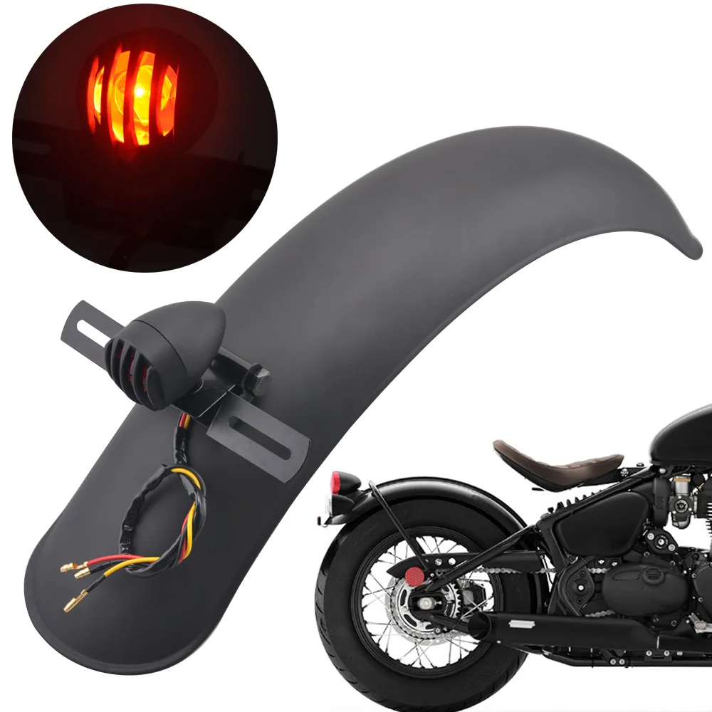 Мотоциклетный комбинированный задний тормозной светильник для гриля и держатель номерного знака+ Ретро заднее крыло для Harley Bobbers Chopper Кафе Racer