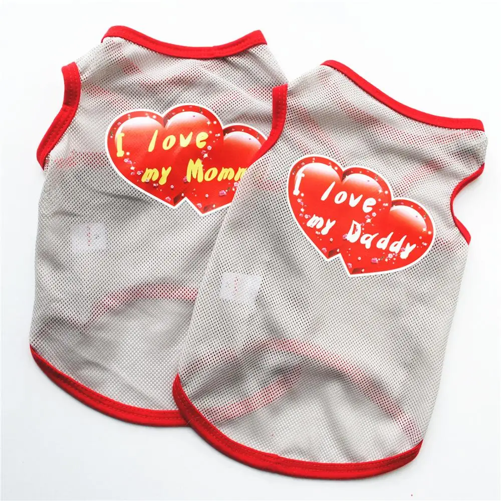 Summer Dog Clothes Breathable Mesh Puppy Printed Shirts Pet Dog Clothes Soft T shirt Cat Vests for Small Pets Chihuahua