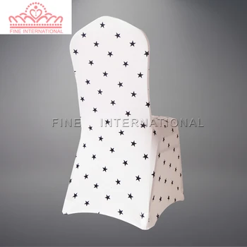 

High Quality Spandex Lycra 100% Polyester Banquet Chair Cover With Five Star Print
