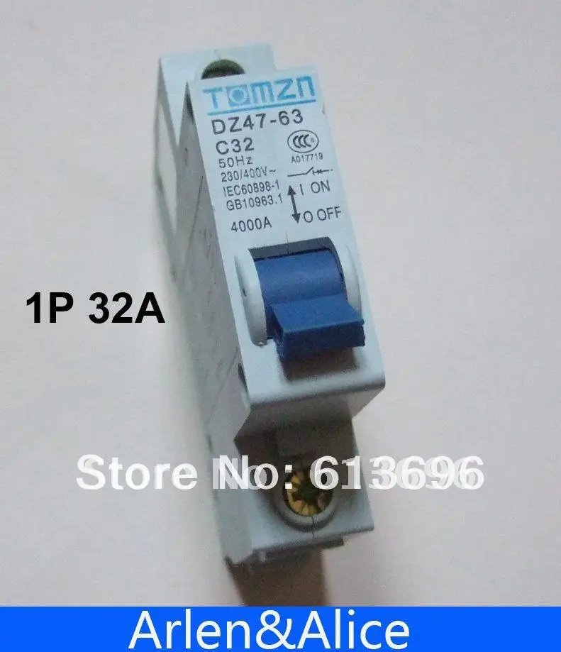 1P 32a 230/400 В ~ 50 Гц/60 Гц мини-автоматический выключатель MCB C45 типа C | Обустройство