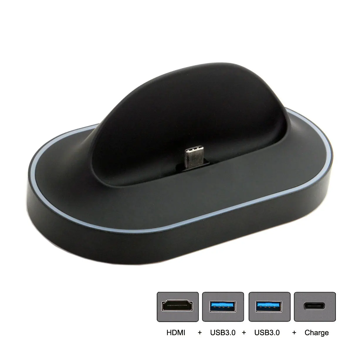 

Cablecc USB 3.1 Type-C USB-C Dock Station to HDMI & Dual 3.0 Hub & Power Adapter For S8 / S8+ , Note8 ,S9 ,Mate10 /Mate10 Pro /P20 Black