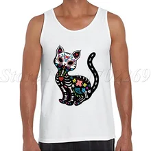 Dia de los gatos печатных Для мужчин топы на бретельках отравленное яблочко принцессы подводный принцесса мультфильм печати Для мужчин жилет Прохладный Singlet
